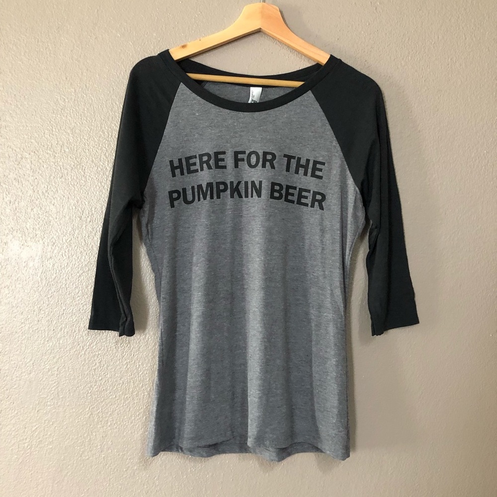 NEW Women’s Fall Pumpkin Raglan Heather Gray